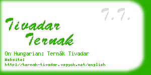 tivadar ternak business card